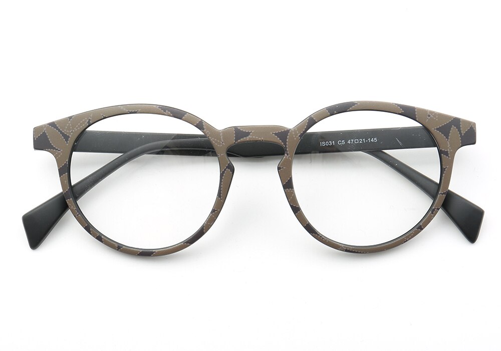 Kvinnor runda glasögonbågar män färgglada vintage full-rim rx glasögonbågar ljus tr glasögon regnbåge svart glasögonbåge: C5
