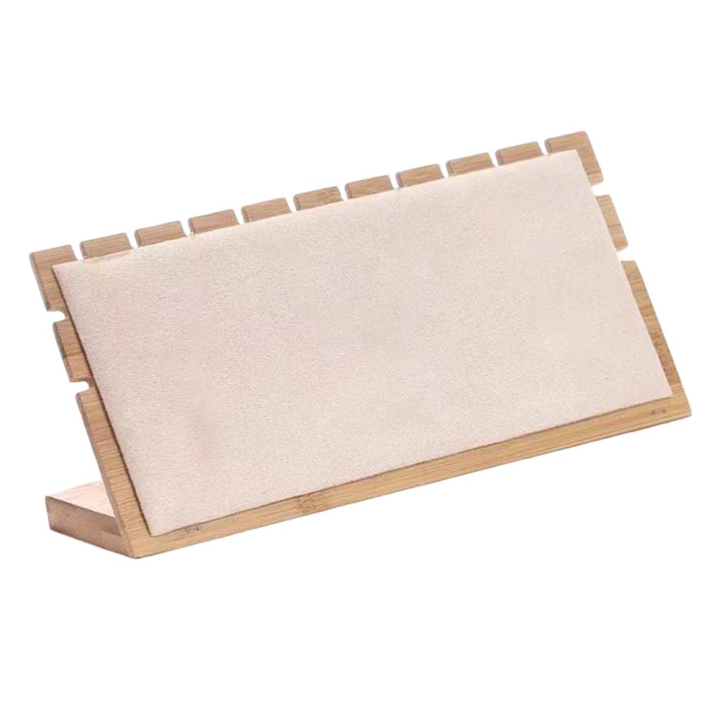 Feste Bambus Holz Schmuck Anzeige Ständer Halskette Schaufenster Halfter Anhänger, Lange Kette Gabe Organizer (Halskette Gremium): C Wildleder-