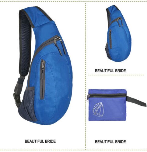 Bolso de mano deportivo de nailon para mujer, bolsa cruzada de pecho, informal, portátil, para viajes al aire libre, Unisex,: Azul