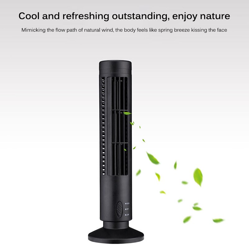 Draagbare Usb Air Conditioner Mini Elektrische Verticale Bladeless Fan Zomer Luchtkoeler Voor Home Office Travel Koeltoren Fan