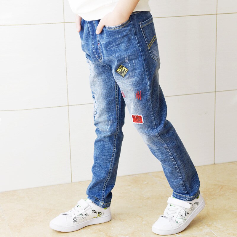 Calças de Brim do menino, meninos de Roupas infantis Calças Jeans Primavera e Outono Crianças Calças 3 4 5 6 7 8 9 10 11 12 13 anos de Idade
