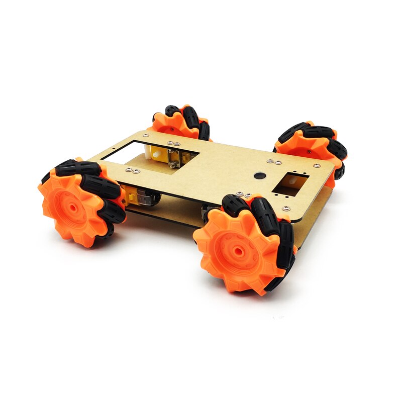 Goedkoopste Mecanum Wiel Omni-Directionele Robot Car Chassis Kit Met 4 Stuks Tt Motor Voor Arduino Raspberry Pi Diy speelgoed Delen: Orange Car