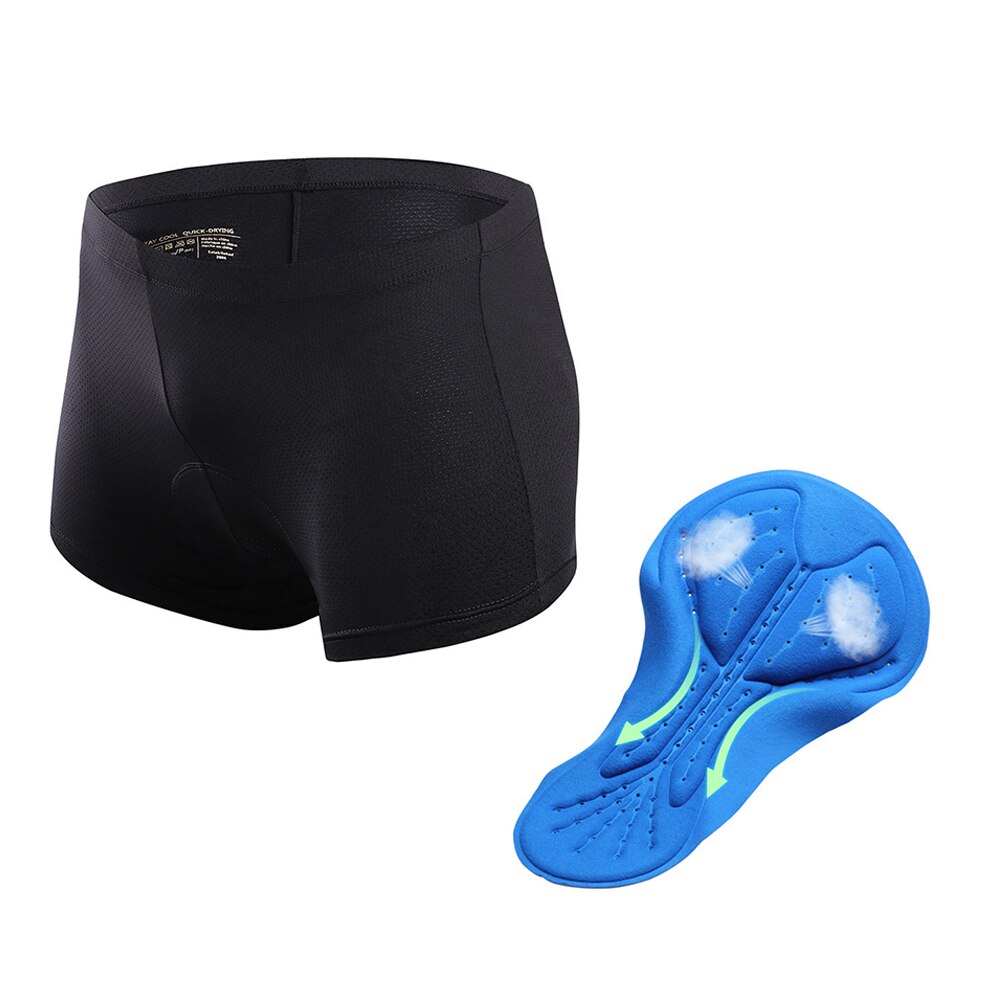 Sous-short de cyclisme pour hommes, sous-vêtement de vélo rembourré 3D, short de vélo antidérapant respirant adsorbant pour hommes noir