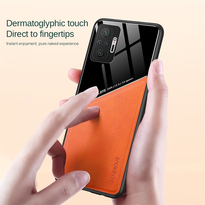 Redmy Note10 Pro Case Leather Car Magnetic Holder Cover For Xiaomi Redmi Note 10 11 Pro 11S 10S 10T Soft Frame Shockproof Coque