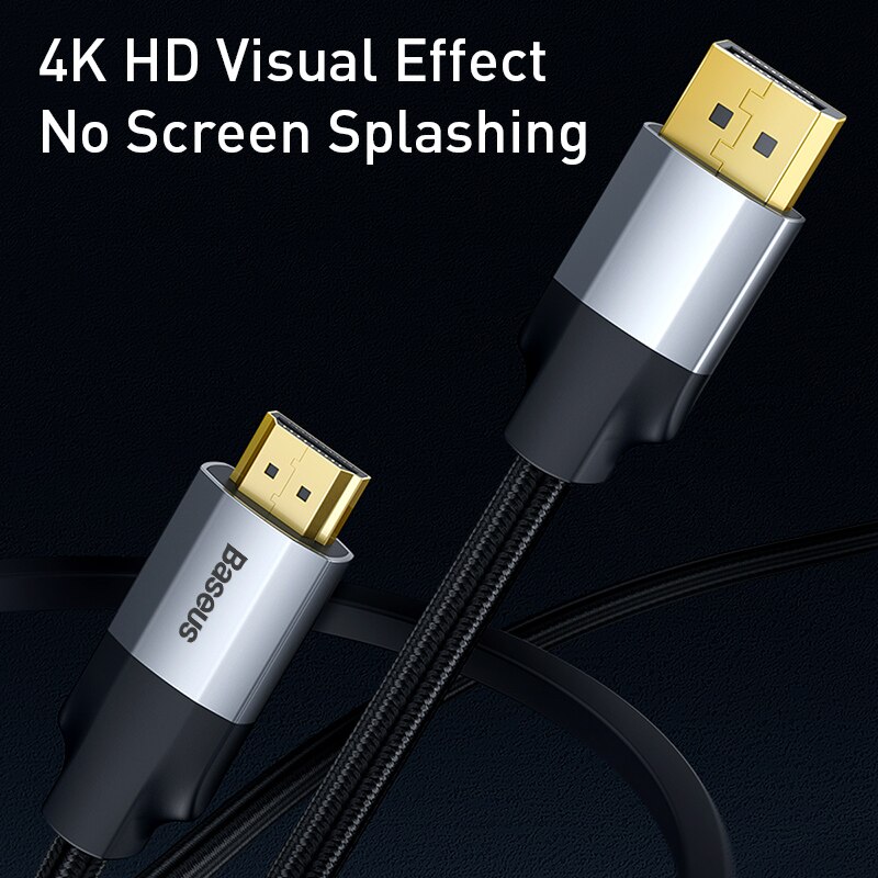 Baseus Dp Naar Hdmi Kabel 4K Male Naar Male Displayport Displayport-naar-Hdmi Splitter Kabel Adapter Voor Projector tv Converter Cord