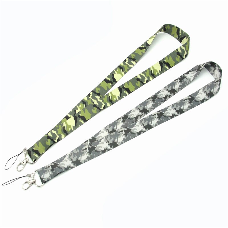 camouflage neck lanyard keychain ID card fitness mobile phone belt USB badge clip DIY sling