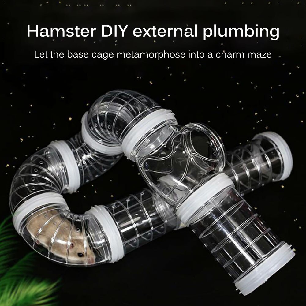 Tubos de plástico tipo U para entrenamiento, tubos de línea de tubos de plástico para entrenamiento conectado con túneles de juguete externos para animales pequeños, jaula de hámster, suministros de productos