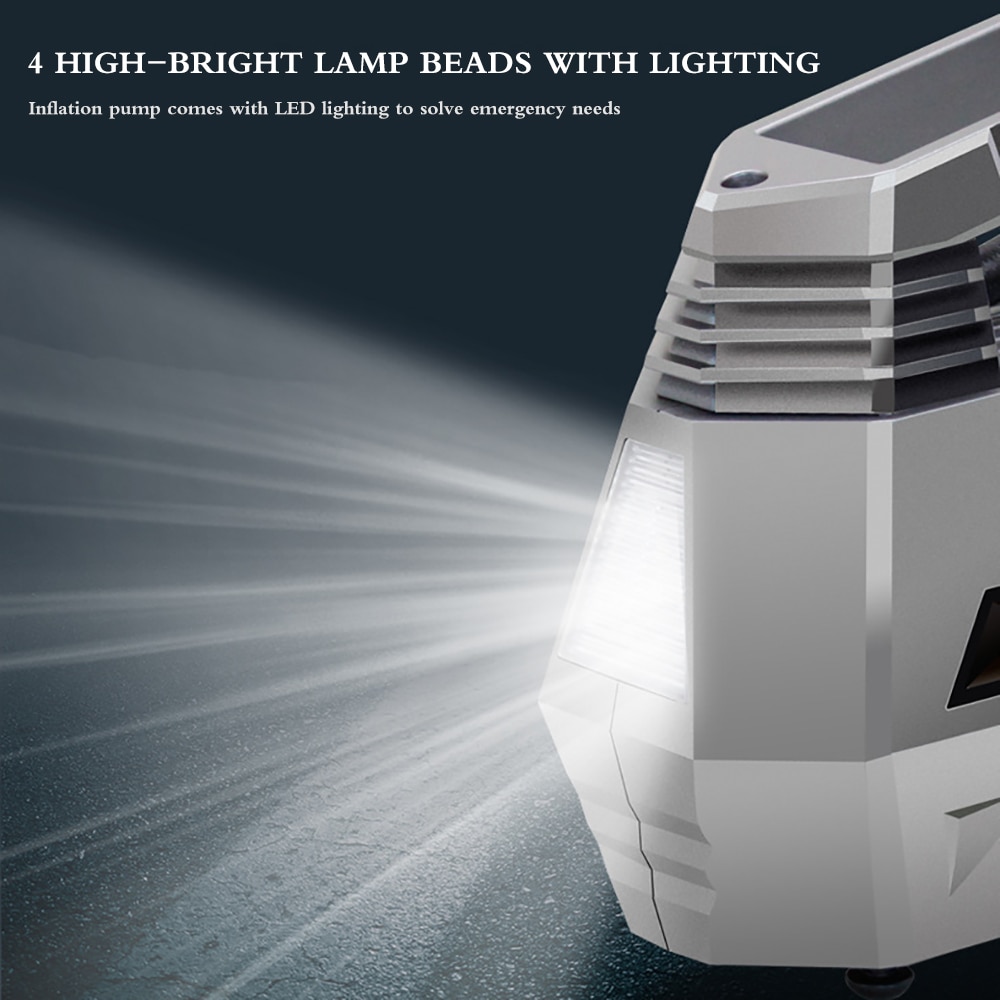 150 PSI 12V DC Car Hand-Held Air Pump Charging Air Pump With Digital Screen Emergency Flashlight Air Compressor Tire Inflator