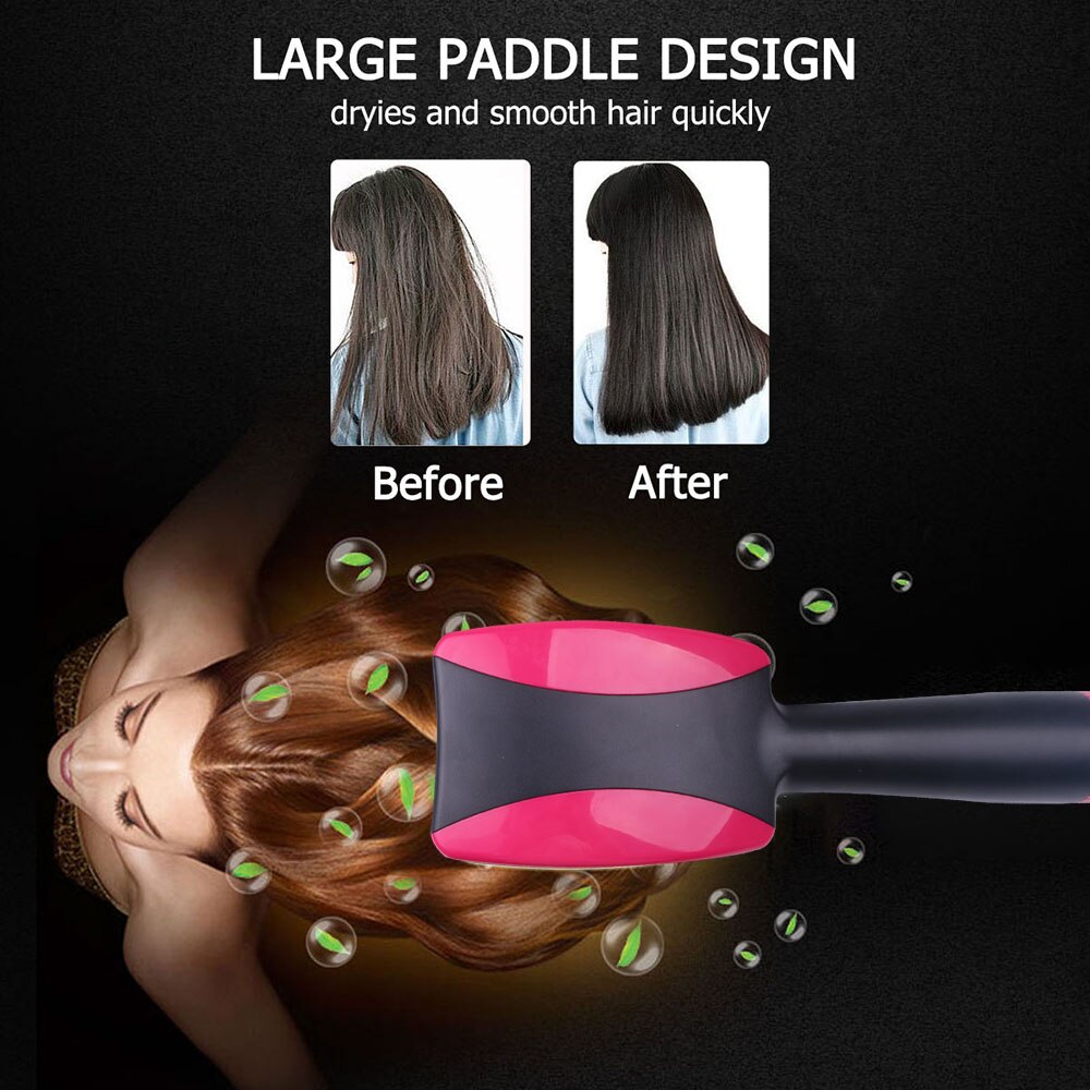Secador de pelo 2 en 1, cepillo de aire , voluminizador, alisador de pelo de hierro plano a la con forma de arco, máquina de secado en húmedo para estilismo, EU US