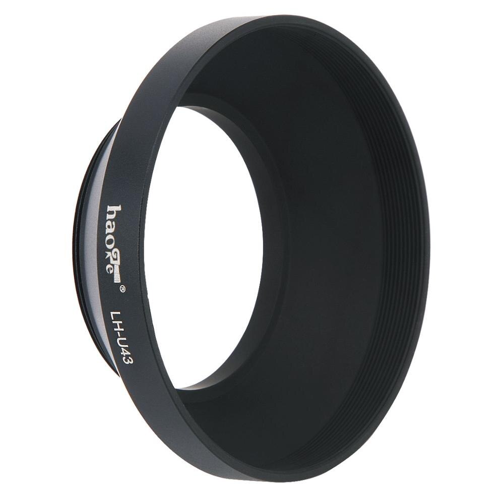 Haoge LH-U43 Universal Round Metal Screw-in Mount Lens Hood Shade for Leica X/Typ 113,Leica X Vario/Type 107,Leica D-LUX/Type109