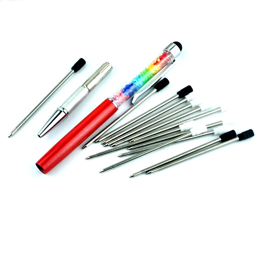 20pcs/lot Ballpoint pen refill 70mm small cartridge pen rod core for Crystal Stylus Pen 7.0CM