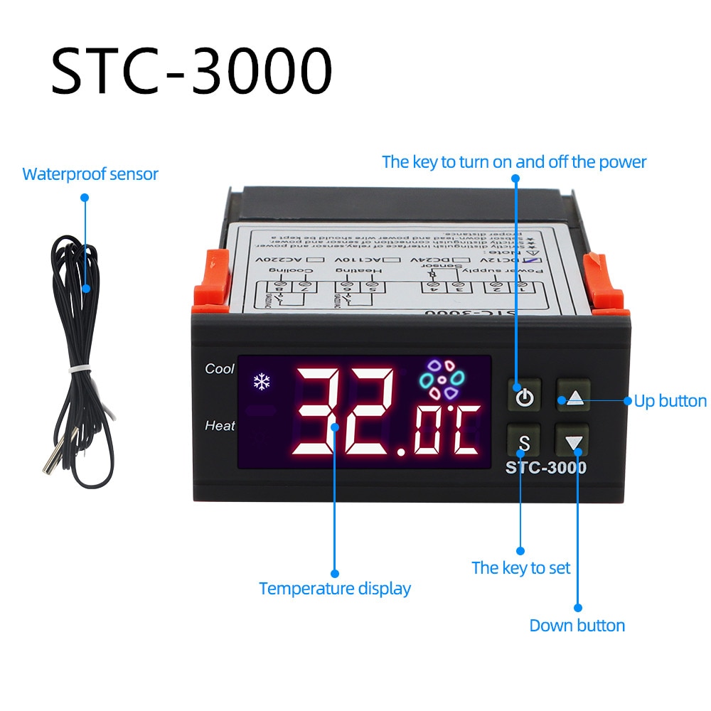 STC-1000 STC-3000 3008 3018 3028 Digitale Temperat... – Vicedeal