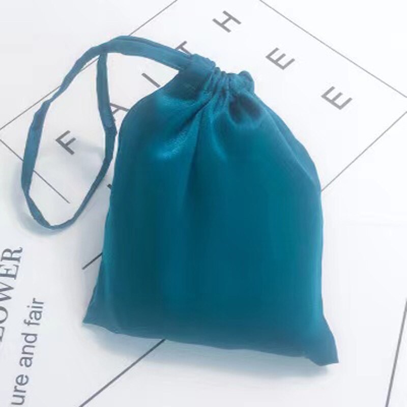 12x15cm Luxus Seide Satin- Kordelzug Tasche Mit Quasten Haar Bündel Perücken machen-hoch Verpackung Taschen Schmuck Verpackung: blaugrün