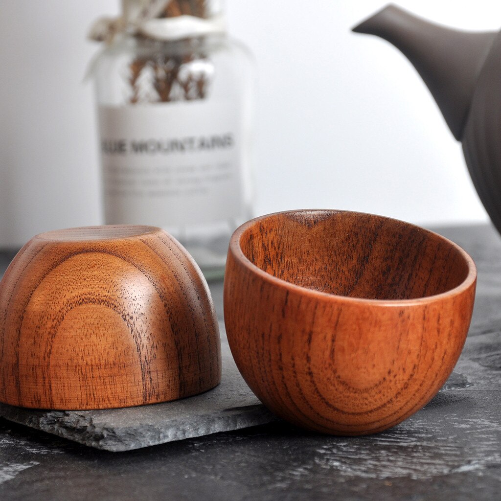 Handmade Natural Solid Wood Tea Cups Circular Contracted Multi-function Wooden Wine Coffee Water Beer Mug Drinking Cup