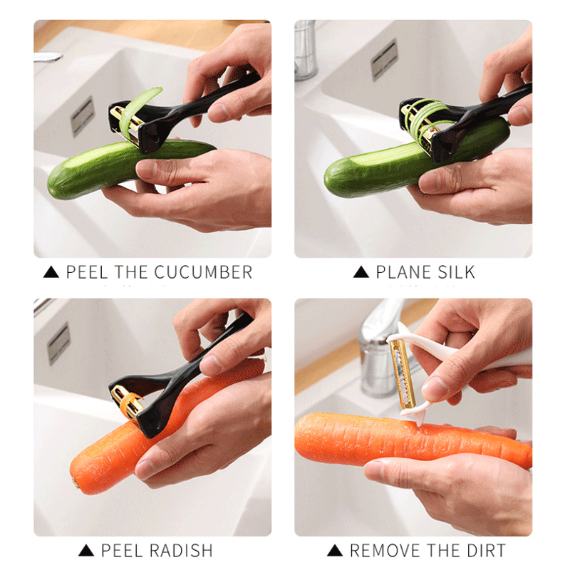 Éplucheur sur pied en acier inoxydable, râpe multifonctionnelle moderne et minimaliste, éplucheur de fruits et légumes