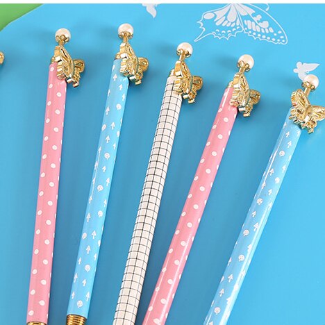 36 stk kawaii automatisk blyant sød perle sommerfugl mekaniske blyanter 0.5mm børn skoleelev skriveredskaber koreansk blyant