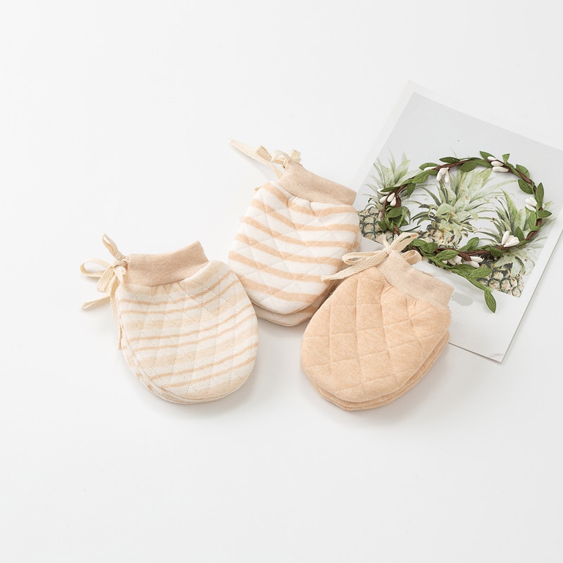 Guantes de bebé suaves mitones de algodón orgánico para niños niño niña guantes cómodos para bebés mitones cálidos accesorios para bebés