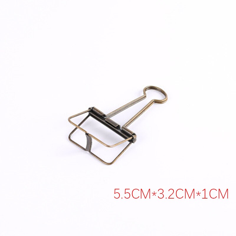 Cute Kawaii Colorful Metal Paper Clips Binder Clip For Photo Message Ticket File Office School Supplies Clips Korean Stationery: Medium - brass