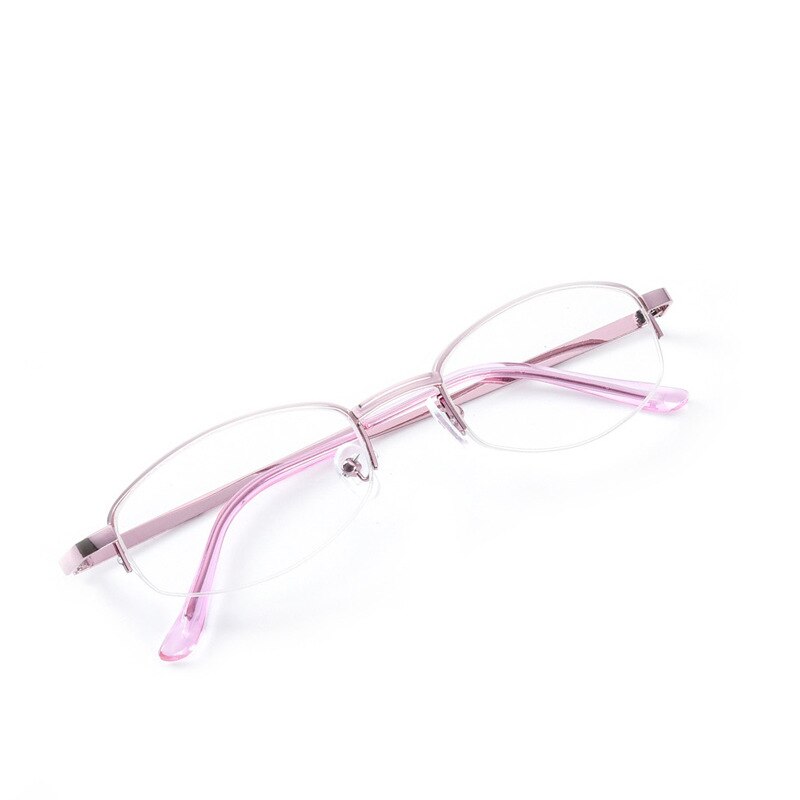 Ladies Pink Half Frame Reading Glasses Metal Mother Reading Glasses Resin Ultra Light Reading Reading Glasses