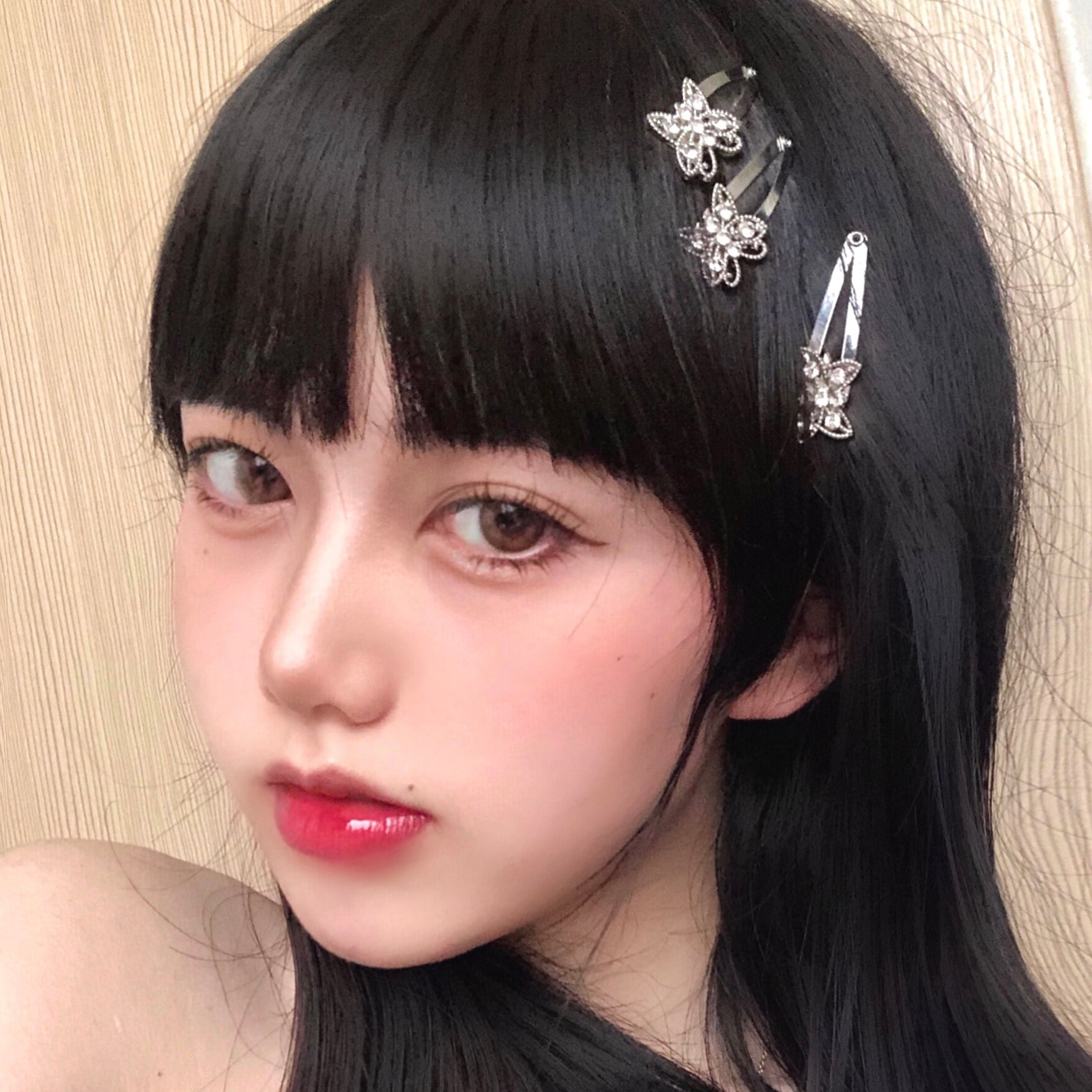 Aomu sød hip-hop spejl blomst hårnål reflekterende metal sølvfarvet andæggeklip pige hårgreb til kvinder punk