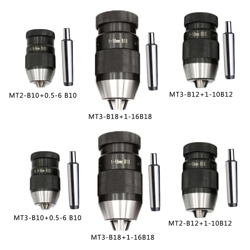 1-16mm mk2 zelfklemmende duurzame draaibankgereedschappen  mt2-b16 asaccessoires sleutelloze machine nauwkeurige boorkop stalen meedraaiende center