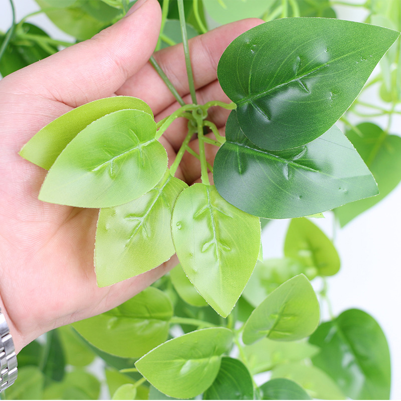 Plantas de enredaderas artificiales de 105cm, 5 tenedores, enredadera de plástico para exteriores, hiedra verde, plantas colgantes de pared, rama para el hogar, jardín, decoración de boda