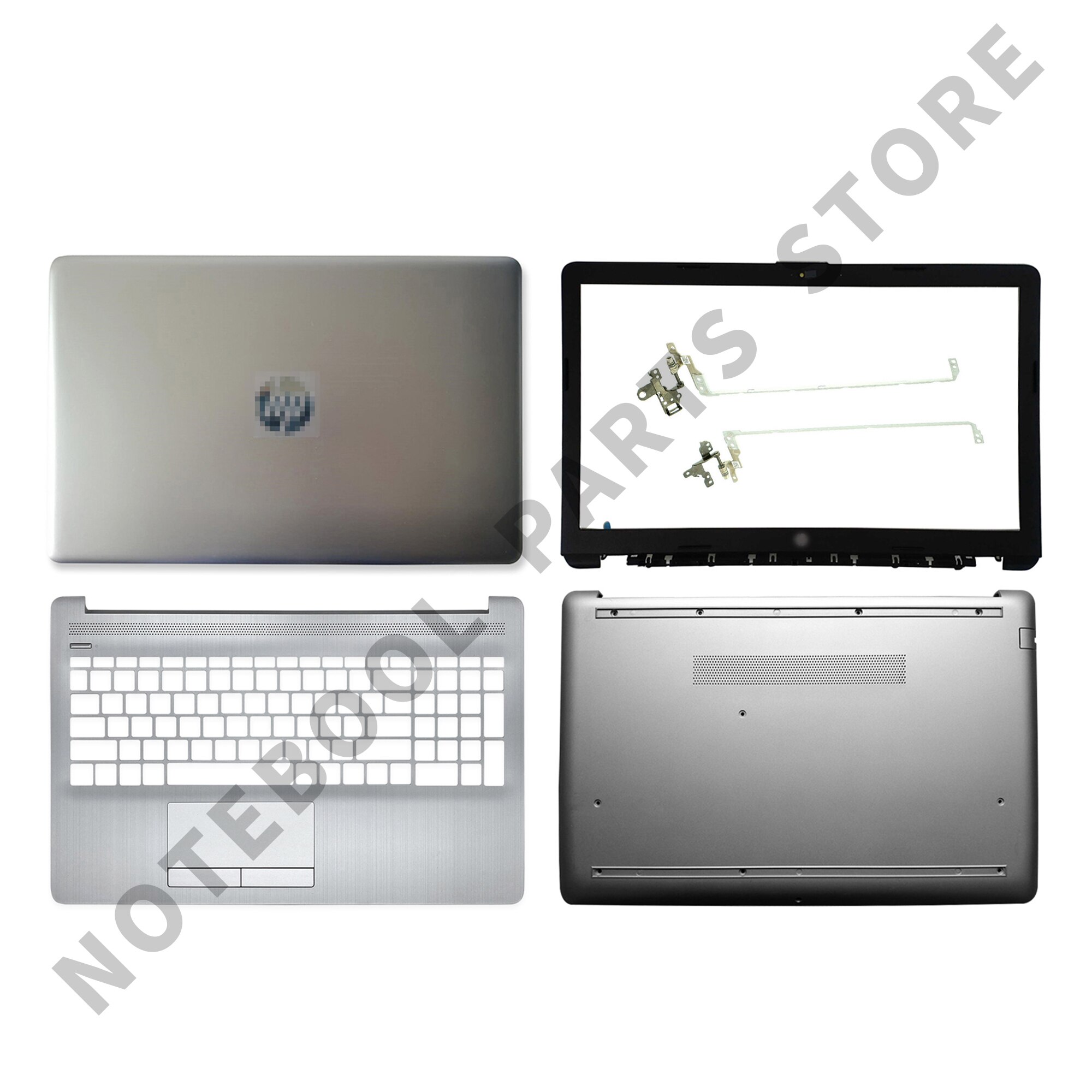 Laptop Lcd Back Cover/Front Bezel/Scharnieren/Palmrest/Bottom Case Voor Hp 15-DA 15-DB 250 g7 255 G7 Top Case Zilver