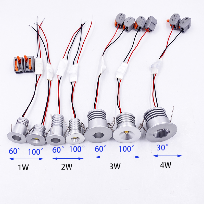 1w 2w 3w 4w mini-lanterner led-spotlight downlight vitrineskap barbord tak innebygd trapp innendørs led  dc 12v-24v