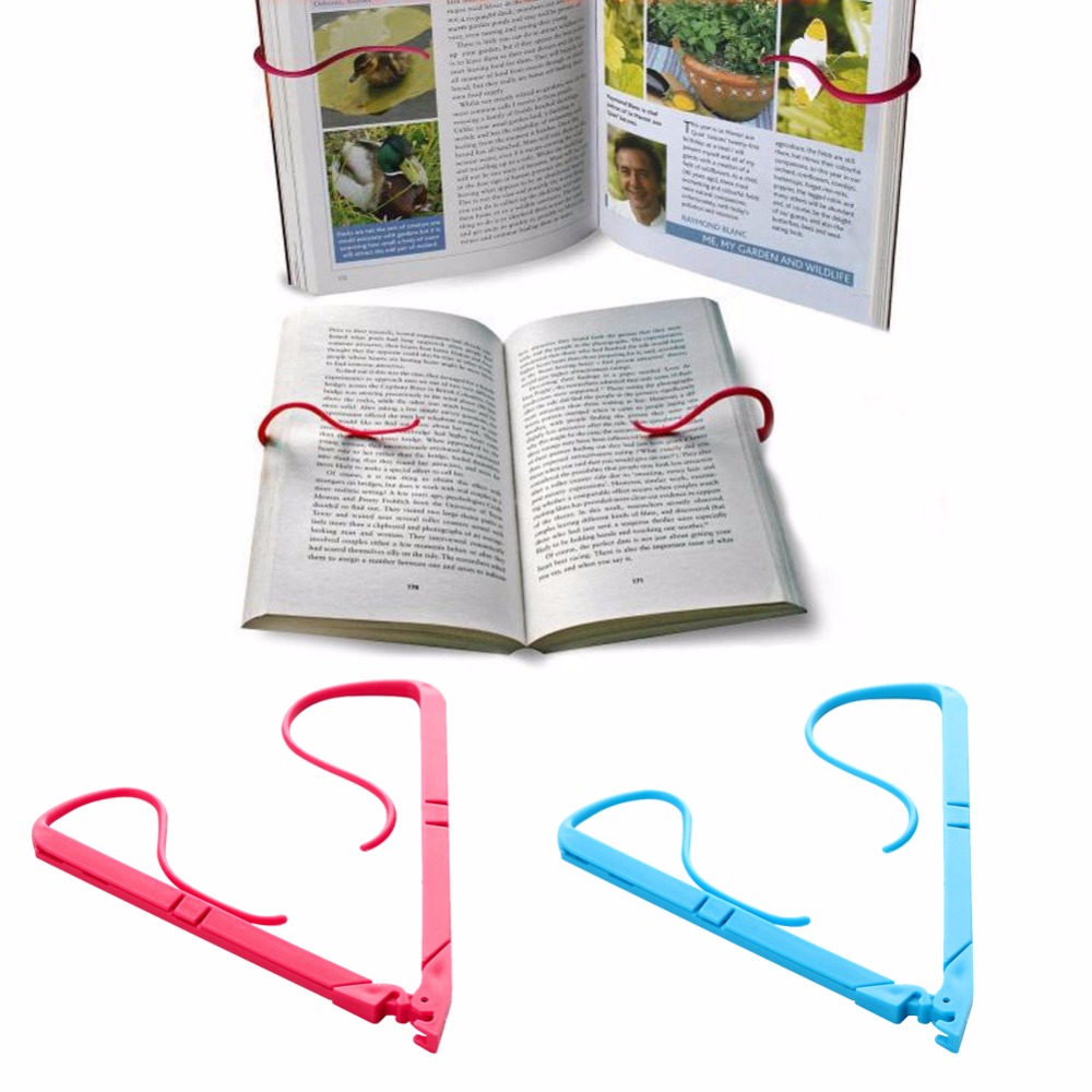1 soporte tipo libro manos libres portátil soporte de libro soporte plegable sujeta páginas Clip abierto abrazadera fija