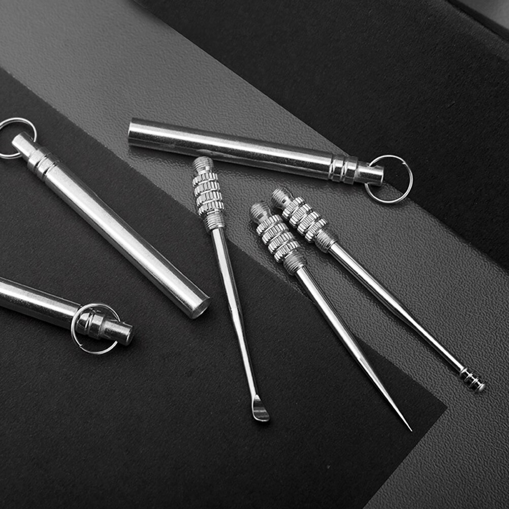 3pcs Earwax Spoon Ear Scoops Stainless Steel Toothpicks Ear Wax Picking Tool for Outdoor