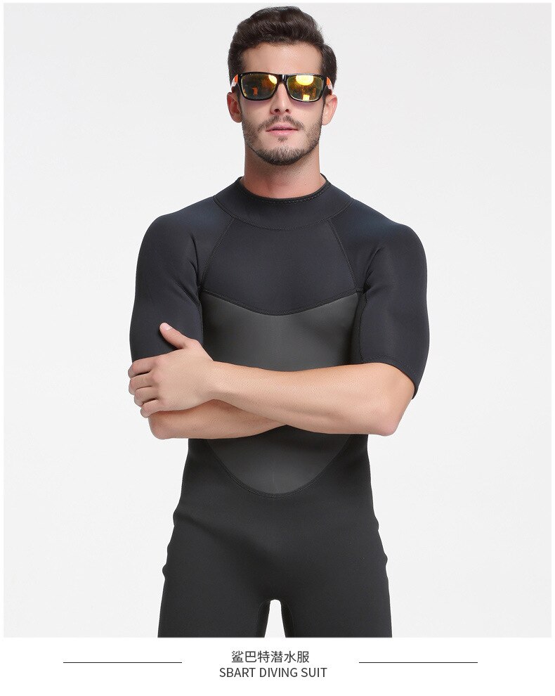 Professionele Winter Mannelijke 2mm Neopreen Wetsuit Rash Guard Duiken Een Stuk Surfen Kleding Zwarte kleur: M