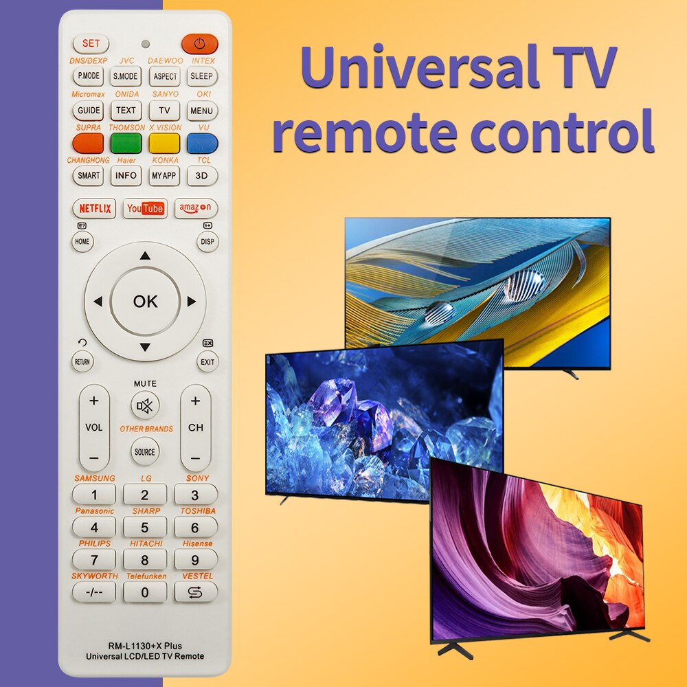 Universal RM-L1130+X Replacement Remote Control for Television TV RM-L113+12 RM-L1130+8