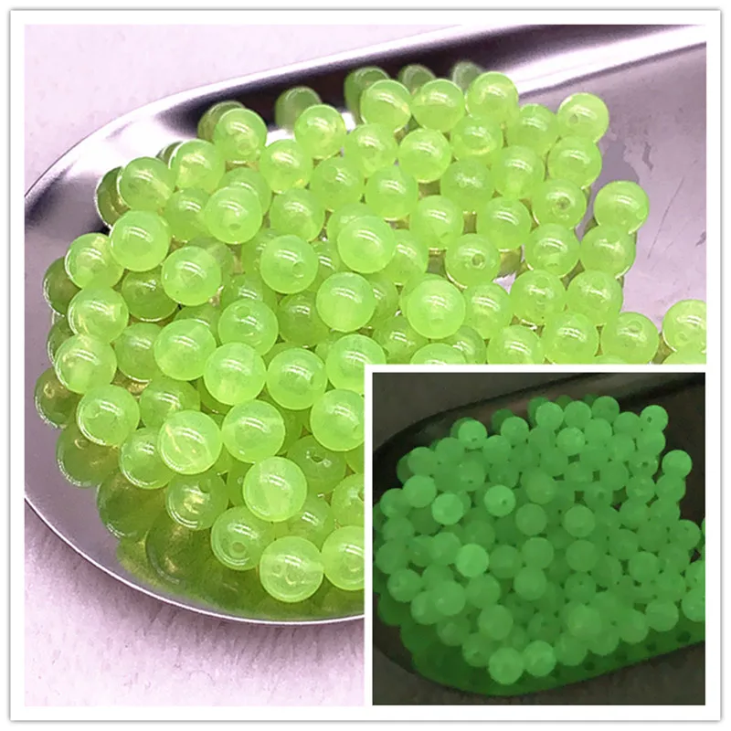 6-8-10mm sterke selvlysende perler som lyser i mørket, løse avstandsperler til merking av smykker, gjør-det-selv halskjede og armbånd: Militærgrønn / 8mm