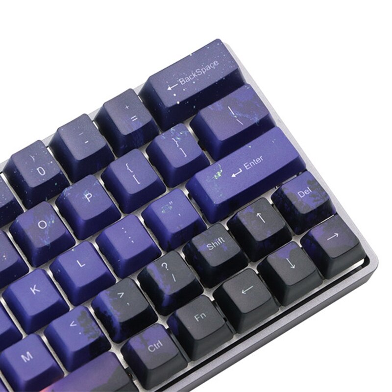 71 Keys PBT Keycap Dye-Sublimation Mechanical Keyboard Keycaps Purple Dawn Light Key Cap for MX Switches Keyboard