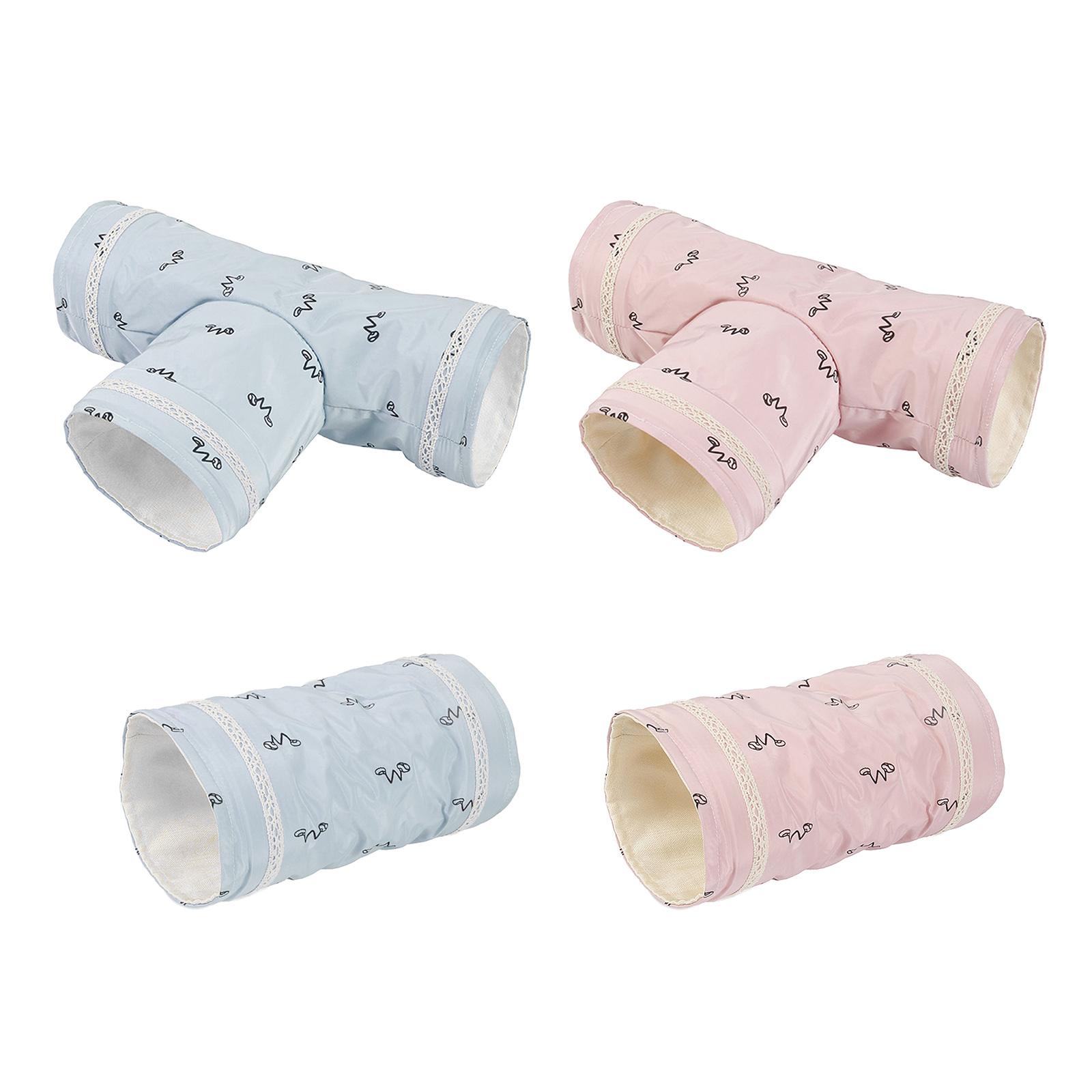 Bunny Tunnels Tubes 2-Way/3-Way Collapsible Bunny Hideout Small Animal Activity Tunnel Toys for Dwarf Rabbits Guinea Pigs Kitty