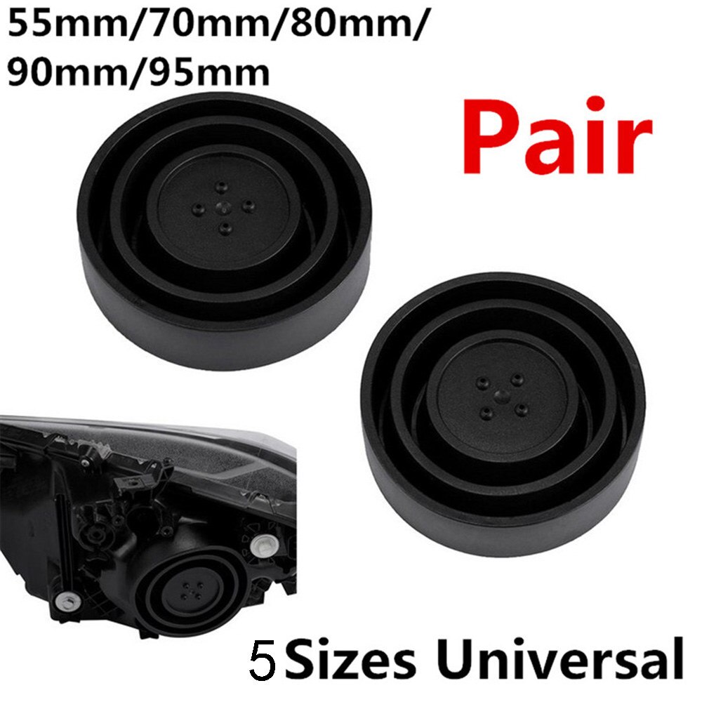 2Pcs Universal Seal Cap Dust Cover 5 Sizes for Car Headlight LED HID Lamp Kit Car Headlights Double Lamp Dust Cover: Default Title
