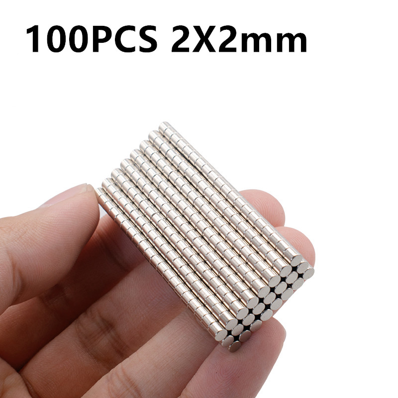 20 50 100PCS 2x1 2x2 2x3 2x5 2x10mm Magnet N35 Rare Earth Strong Neodymium Permanent Magnet: 100PCS  2x2mm
