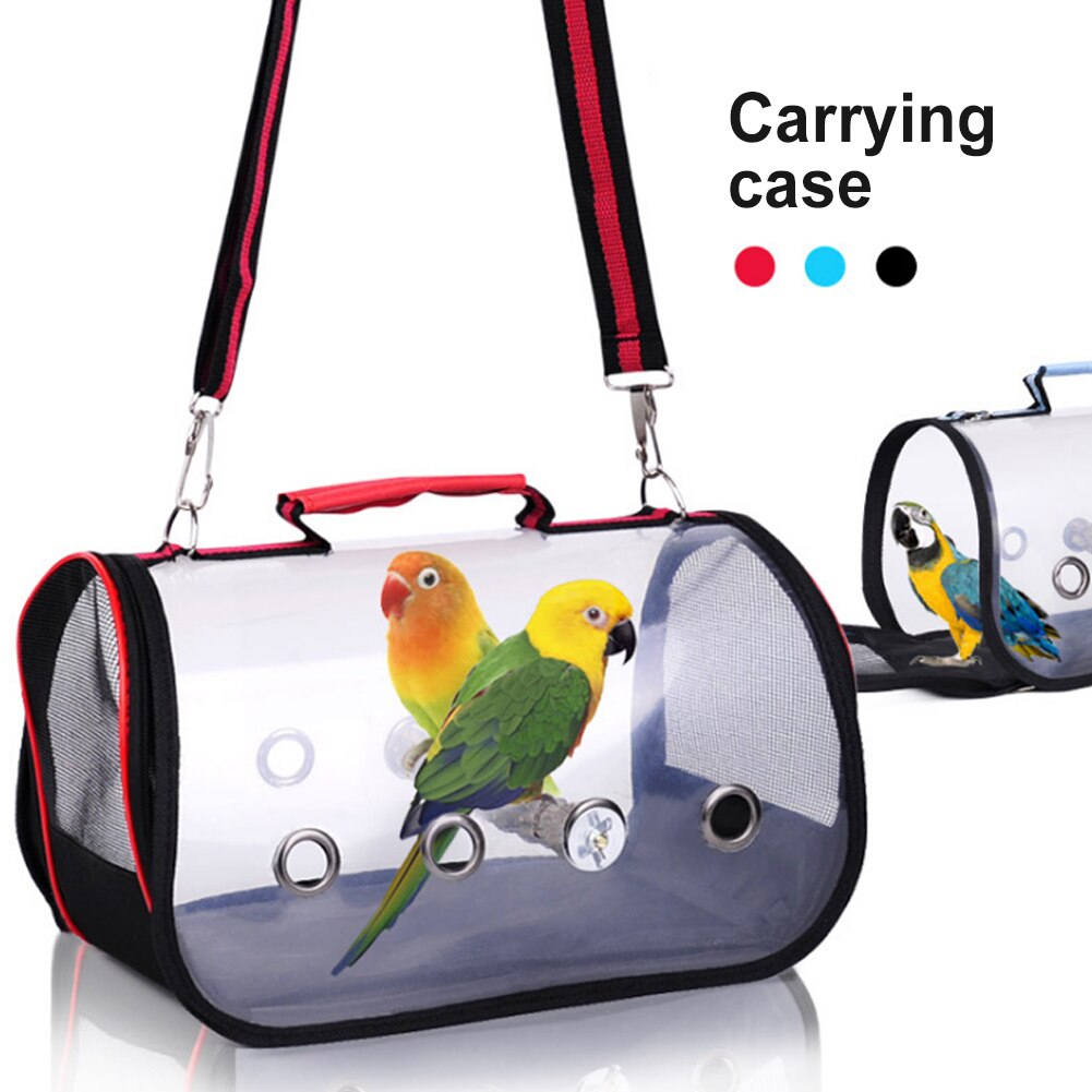 Transparent Breathable Bird Parrot Carrier Travel Bag Cage Handbag with Perch Bird Cages & Nests