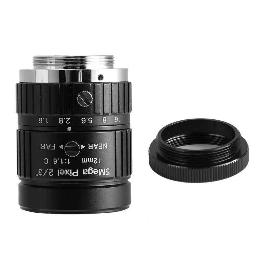 CCTV Camera Lens CCTV 12mm 5MP 2/3 Manual Aperture C-Mount Optical Lens for Security Camera