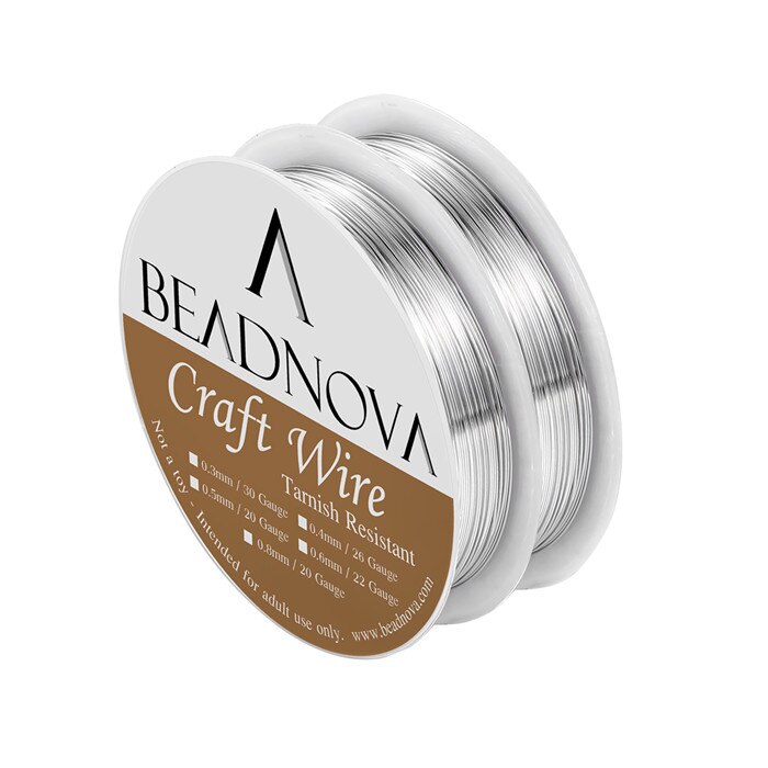 Beadnova 26/22/20 Gauge Aanslag Bestendig Blote Koperdraad Voor Sieraden Maken (2 Rolls Pack): silver-26Gauge-10M