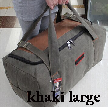 Mannen Reistassen Grote Capaciteit Vrouwen Bagage Travel Plunjezakken Canvas Opvouwbare Tas Voor Reis Waterdicht: Khaki Large