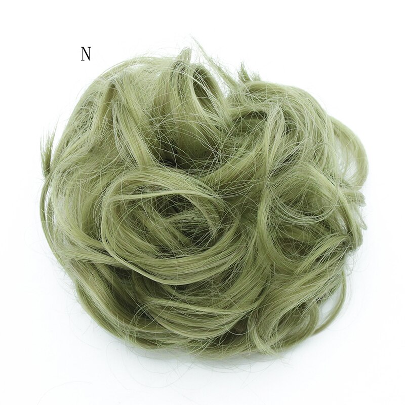 Similler syntetisk krøllet chignons gummibånd elastisk scrunchie hair extensions bånd hårspænde bundter hårstykker boller