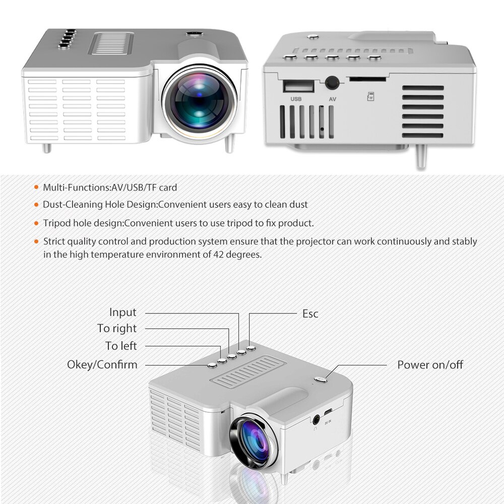Micro Home Theater Projector Portable Entertainment Mini Projectors Supports 1080P HD Outdoor Mobile Phone Connection Projectors