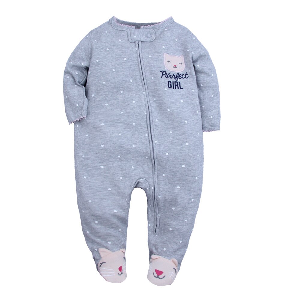 Herfst En Winter Baby Kleding Romper Baby Pyjama Baby Boy Kleding Baby Jumsuit Kinderen Kleding Newbaby Onesies: Gray cat / 9m
