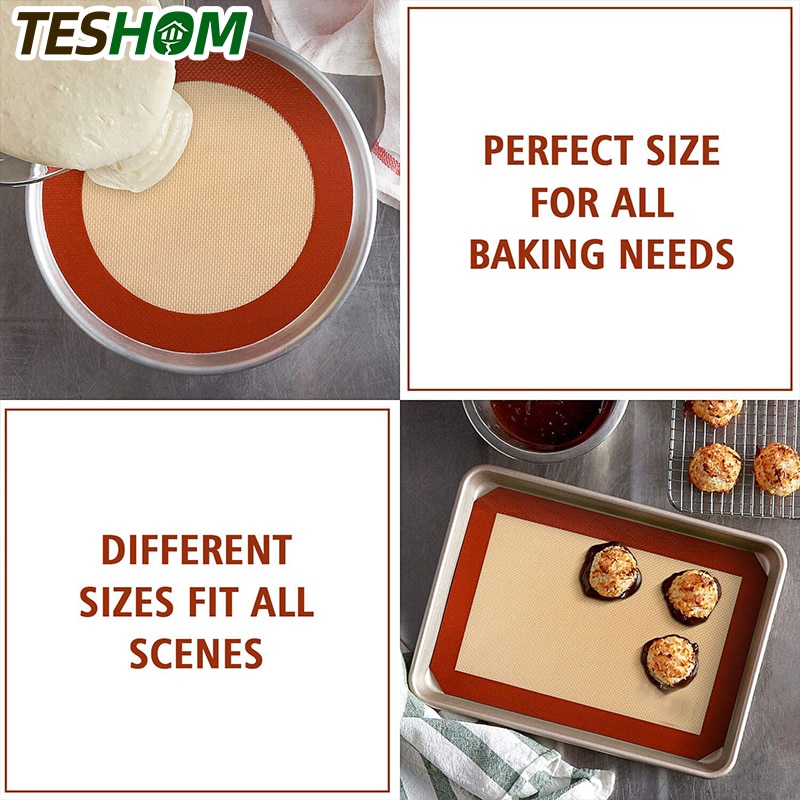 Silicone Macaron Baking Mat - for Bake Pans - Macaroon/Pastry/Cookie Making - Grade Nonstick