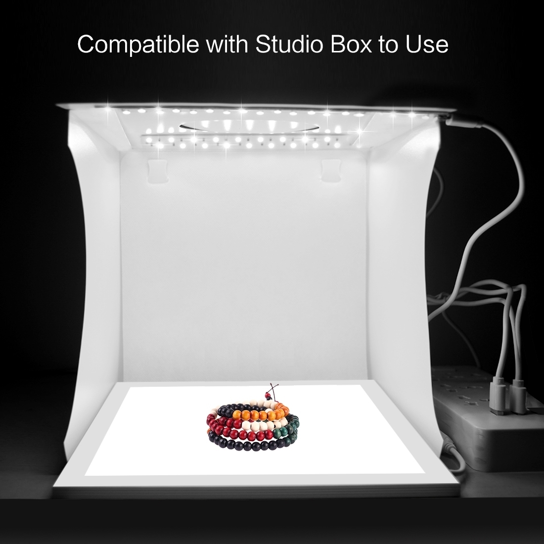 PULUZ 20cm Lightbox Photo Studio box + LED Photography shadow Light Lamp Panel Studio Shooting tenda Box Kit e 6 fondali colorati