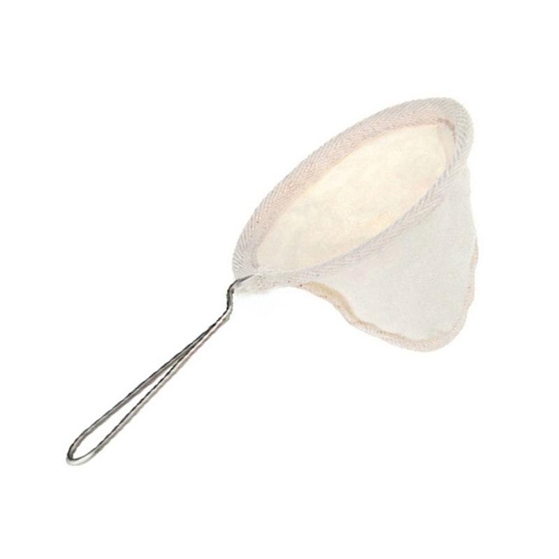 Herbruikbare Koffiefilter Zak Flanellen Doek Koffie Theezeefje met Rvs Handvat Infuus Koffiezetapparaat Accessoires