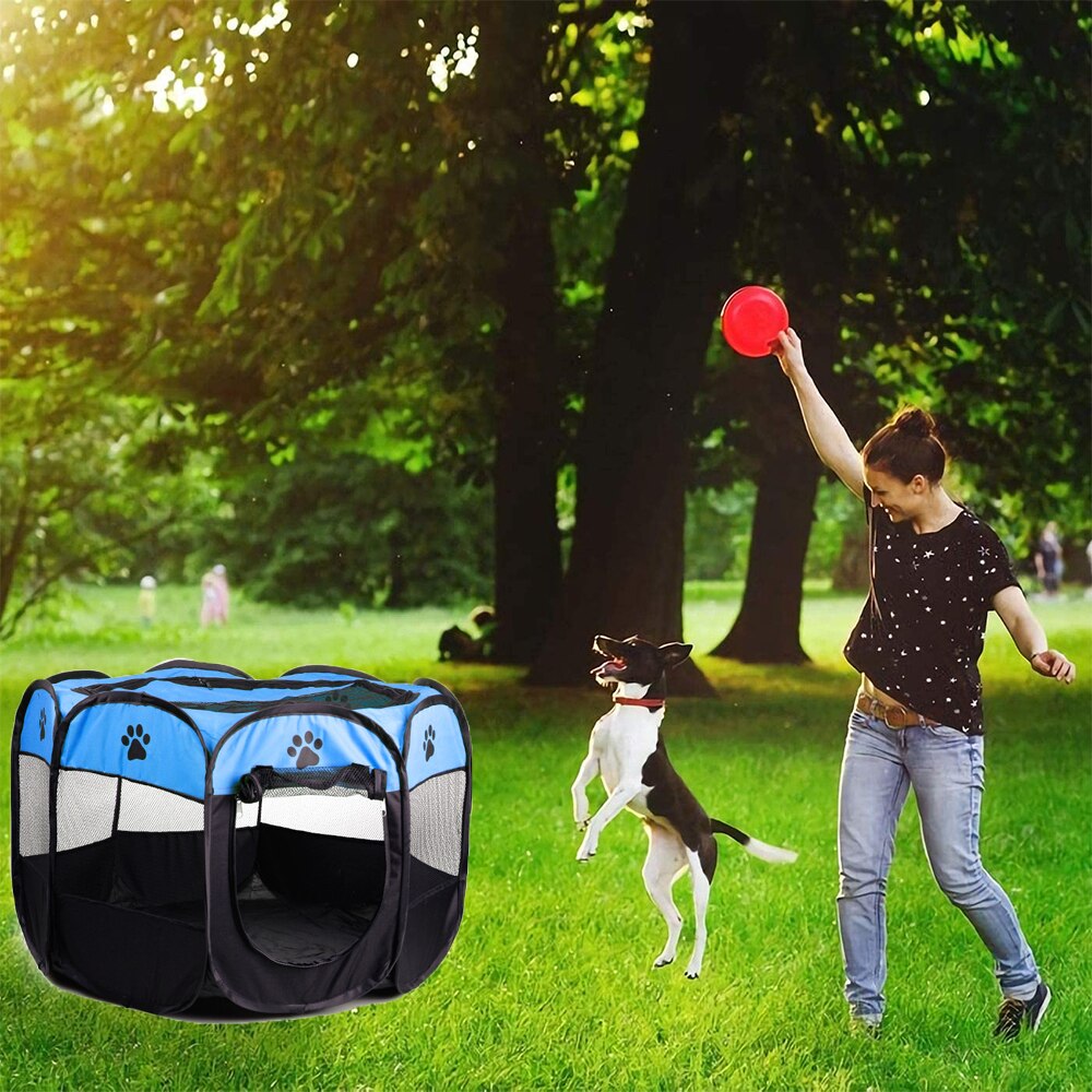 Koiran leikkikehät isot, kynä kennel koiranpennulle kissat kanit pienet eläimet, kannettava lemmikkiteltta sisä- ja ulkokäyttöön kahdeksankulmainen koirankoti