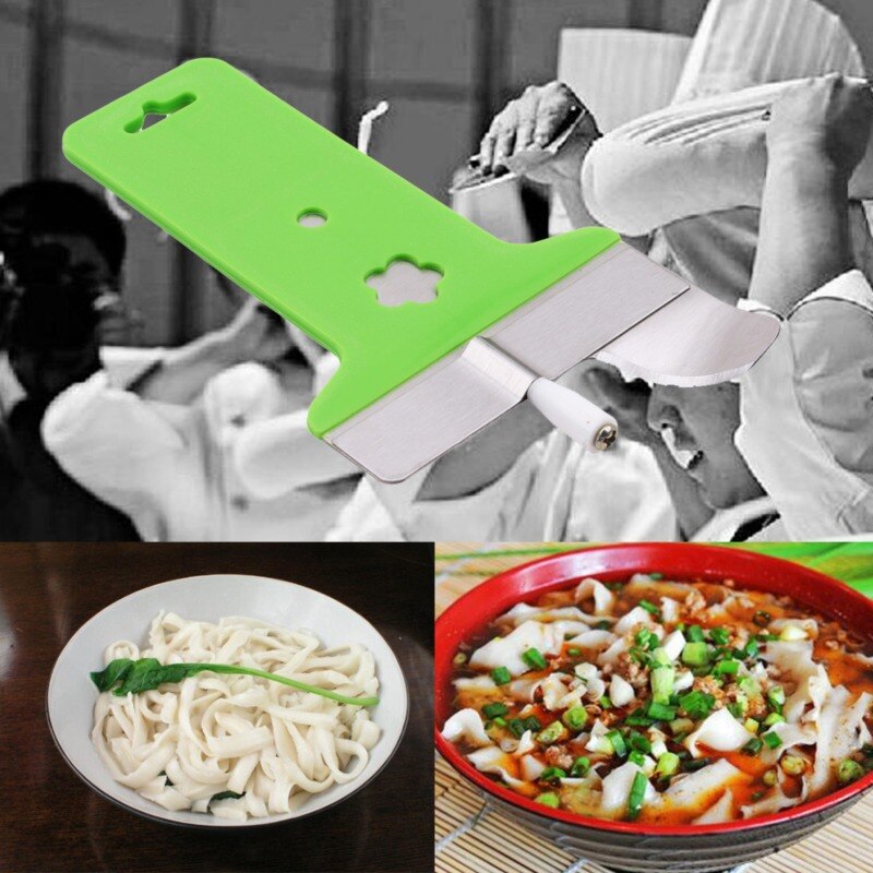 1pc køkkendejskærekniv skæreværktøj enkelt-skarpe nudler skæremaskine grønne rustfrit stål nudler dedikeret