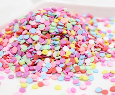 100G miniaturowa glina polimerowa cukierki cukier udawaj jedzenie narzędzie robić dekoracji ciast akcesoria okrągły/śnieg/Sakura kształt 5*1MM: style5